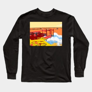 Colourful Jetty on the River Long Sleeve T-Shirt